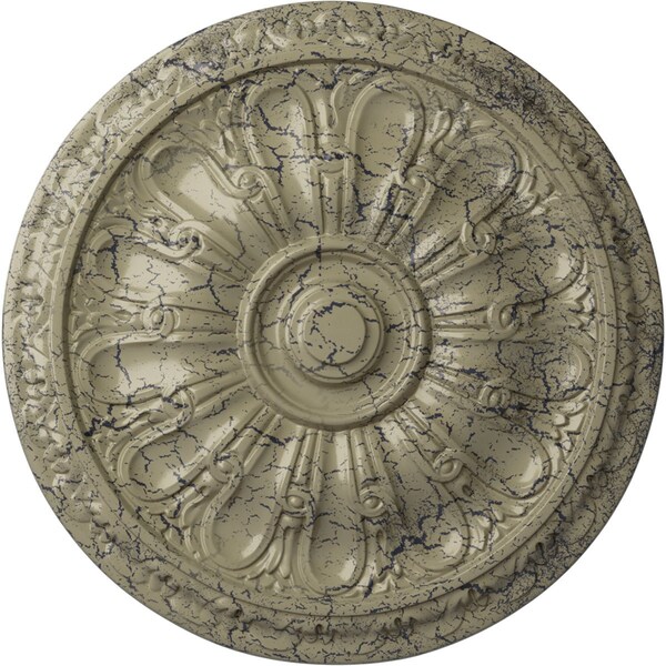 Ekena Millwork Kirke Ceiling Medallion (Fits Canopies up to 3 3/4"), 15 3/4"OD x 5/8"P, Castle Stone Crackle CM16KICSC - main